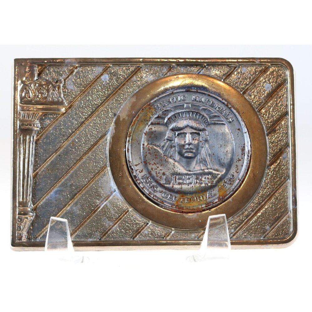 Belt Buckle Liberty Centennial Coin 1886-1986 Leslie Mfg 1985 Metal USA